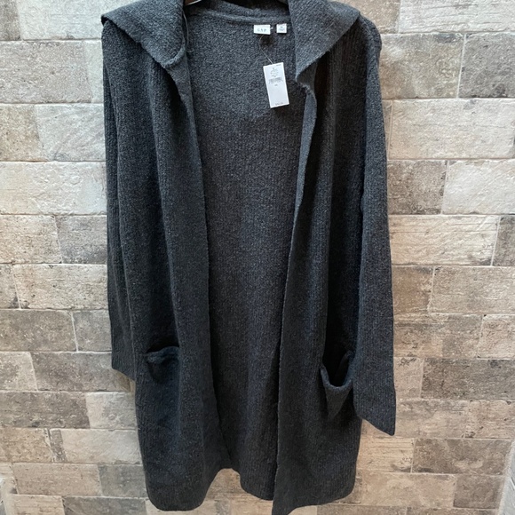 ❤️ GAP GREY FRONT OPEN TEXTURED CARDIGAN SWEATER SIZE XS NEW - Picture 5 of 5